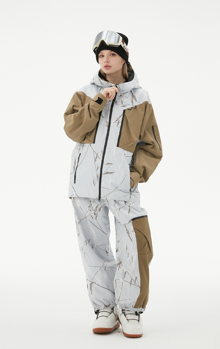 RandomPw Bamboo Chinese Style Print RECCO®  Snow Jacket & Pants & Suit