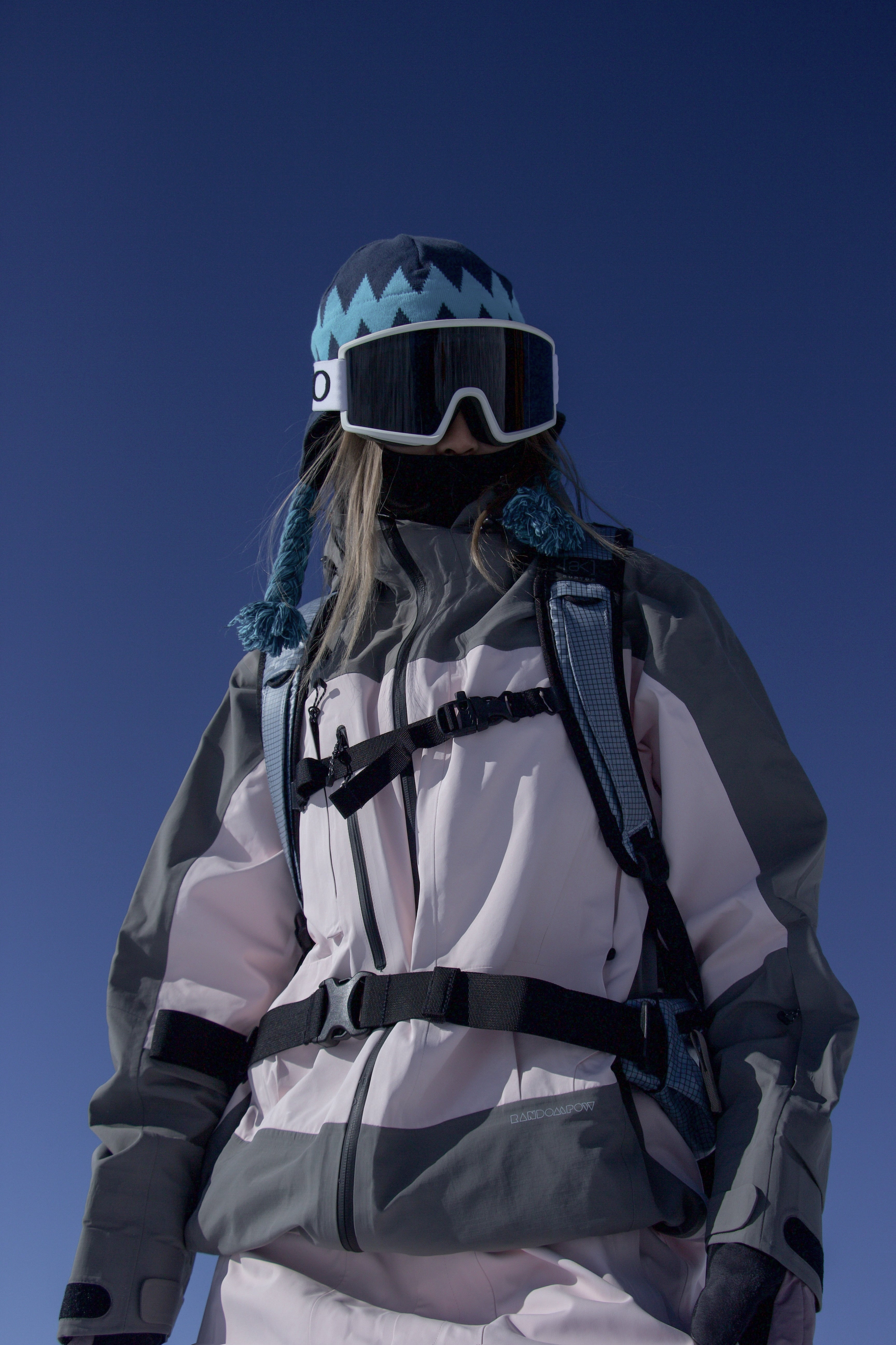 RandomPow Pink Gray 3L Pro Backcountry Snow Jacket - Unisex