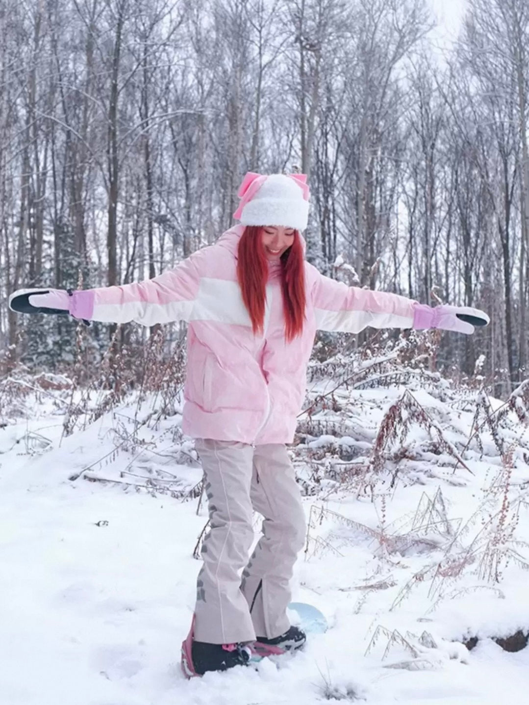 RandomPow Waterproof Blending Mens/Womens Down Jacket Pink
