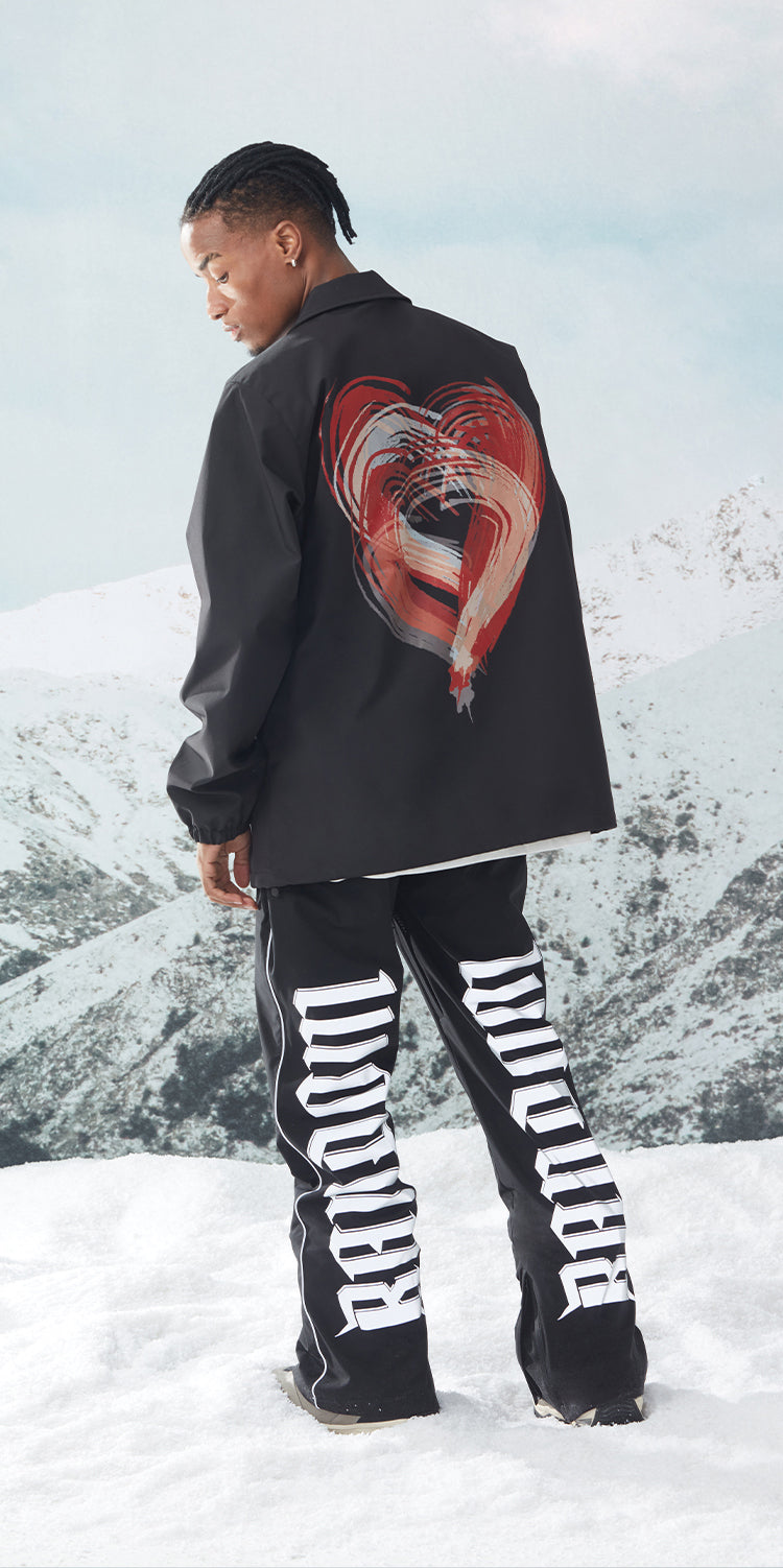 RandomPow Signature Reflective Print Regular Fit Snow Pants Black