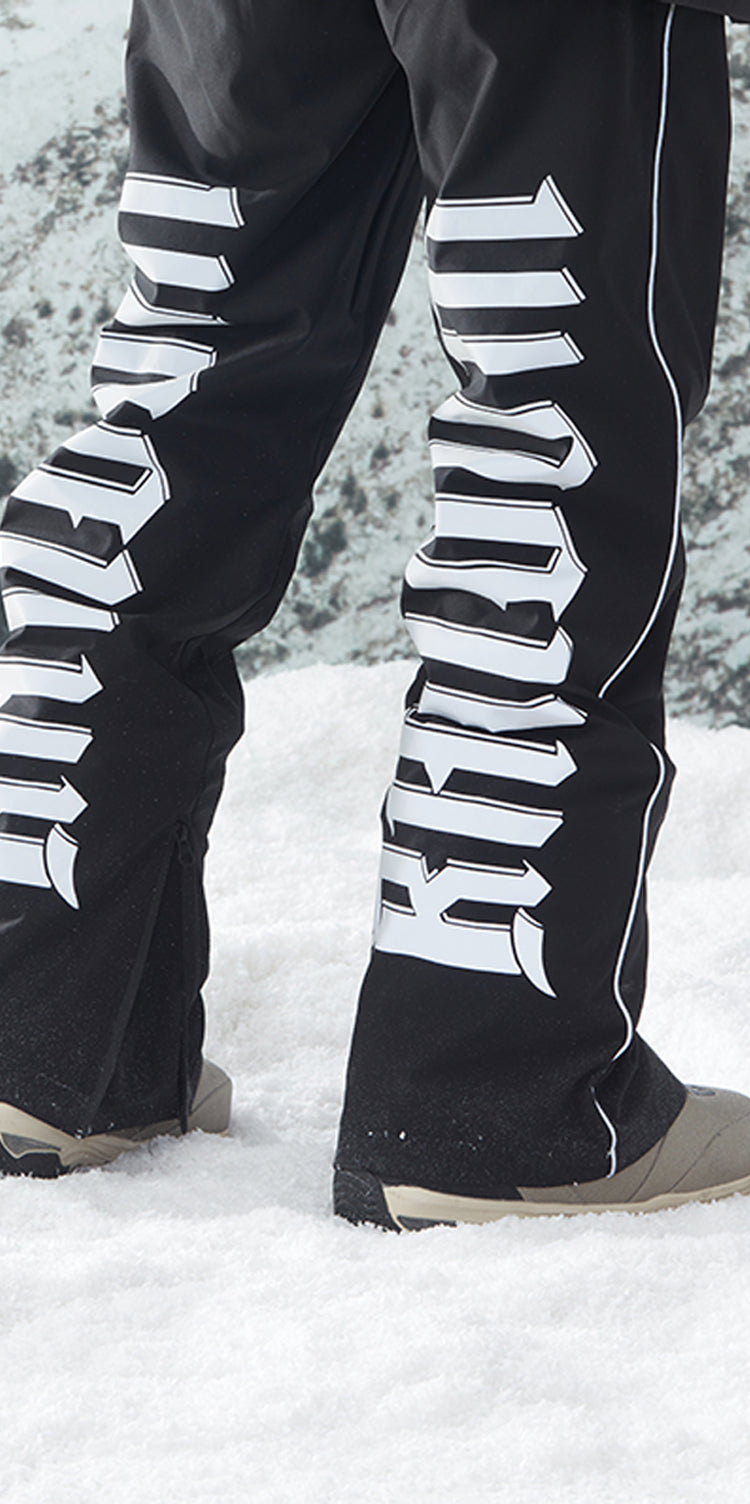 RandomPow Signature Reflective Print Regular Fit Snow Pants Black