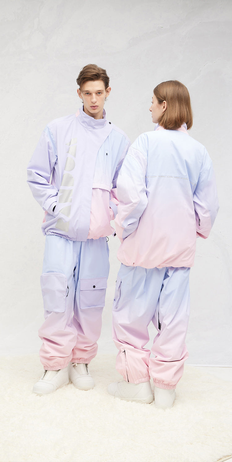 RandomPow Unisex Ombré Snow Suit PurplePink