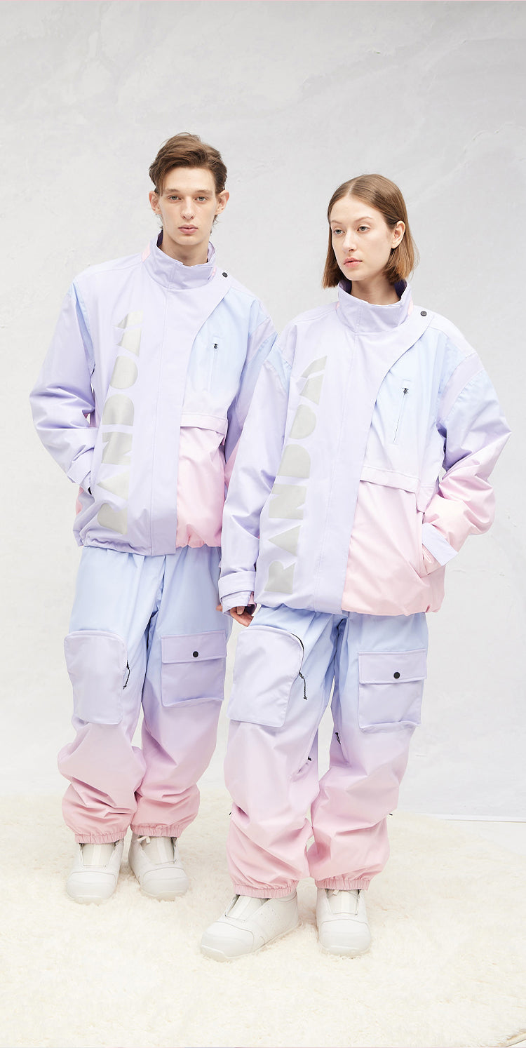 RandomPow Unisex Ombré Snow Jacket PurplePink